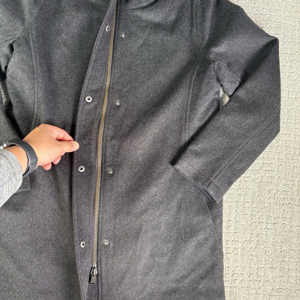 Pendleton Campbell Wool Coat Women's Small Charcoal Hudson Bay Stripe Jacket - Picture 3 of 12
